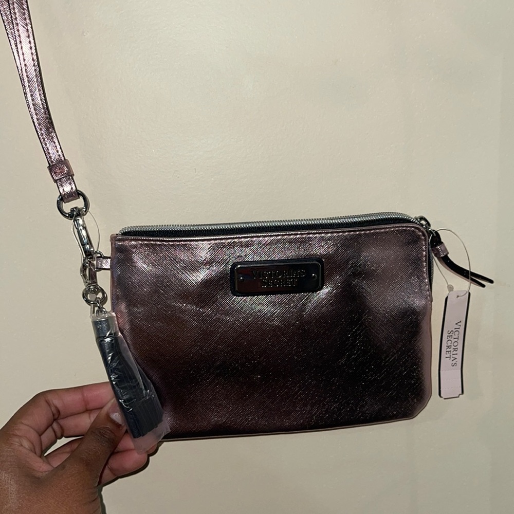 Pink Chrome Wristlet